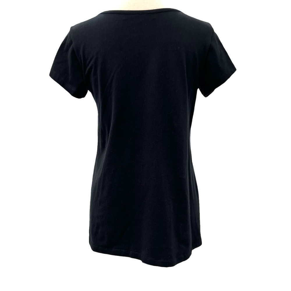 BUI DE BARBARA BUI EMBELLISHED BLACK TUNIC COTTON T SHIRT W SEQUINS & PAILLETTES - Picture 7 of 16